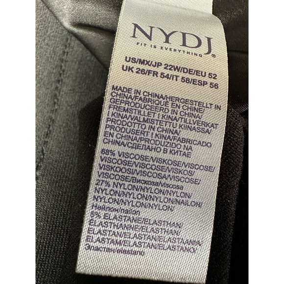 NYDJ Black Lift Tuck Technology Straight Leg Pants Women's Size 22W NEW - Picture 6 of 8